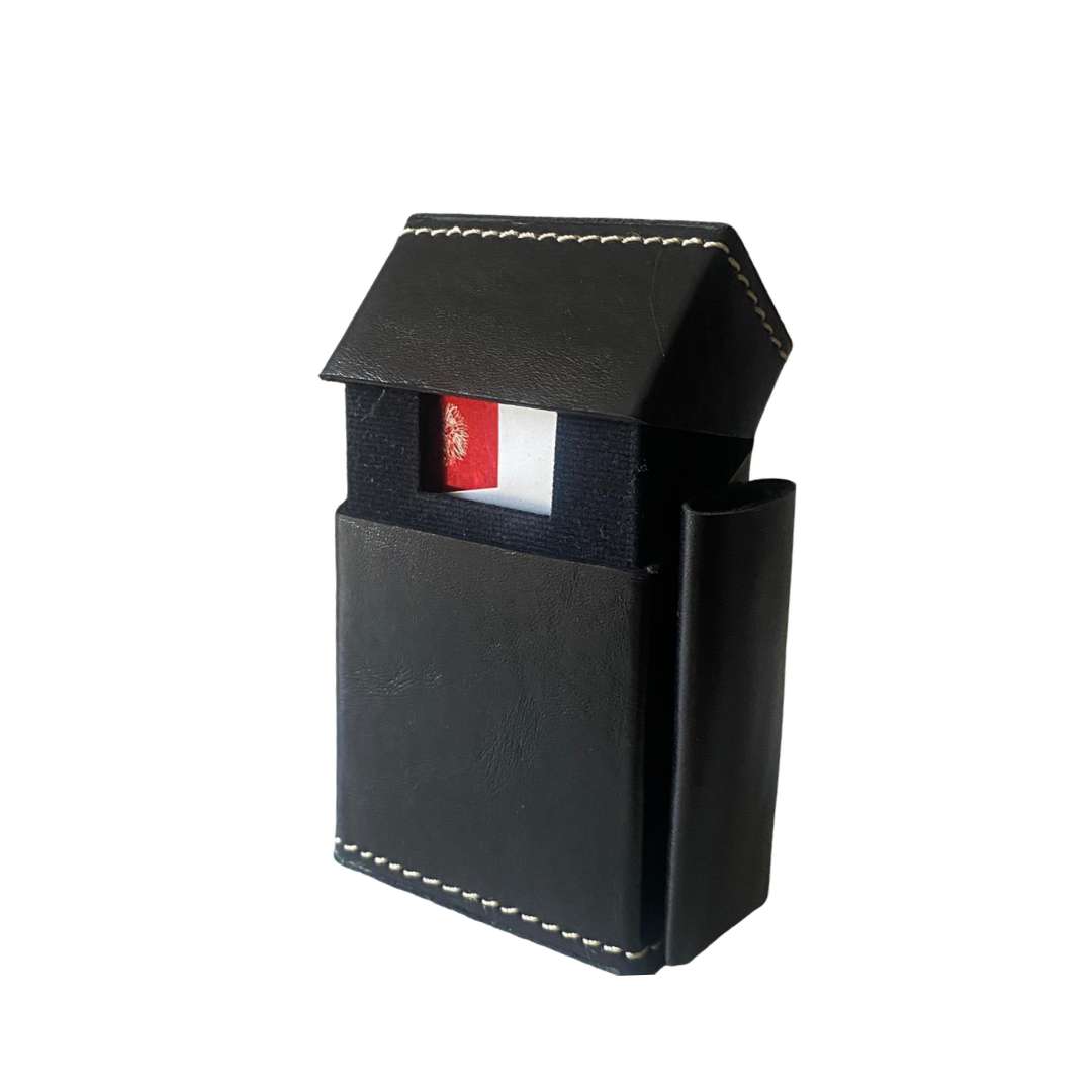 Black Leather Cigarette Case Sleek and Stylish