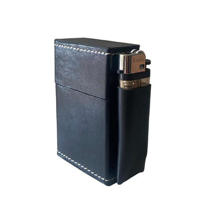 Black Leather Cigarette Case Sleek and Stylish