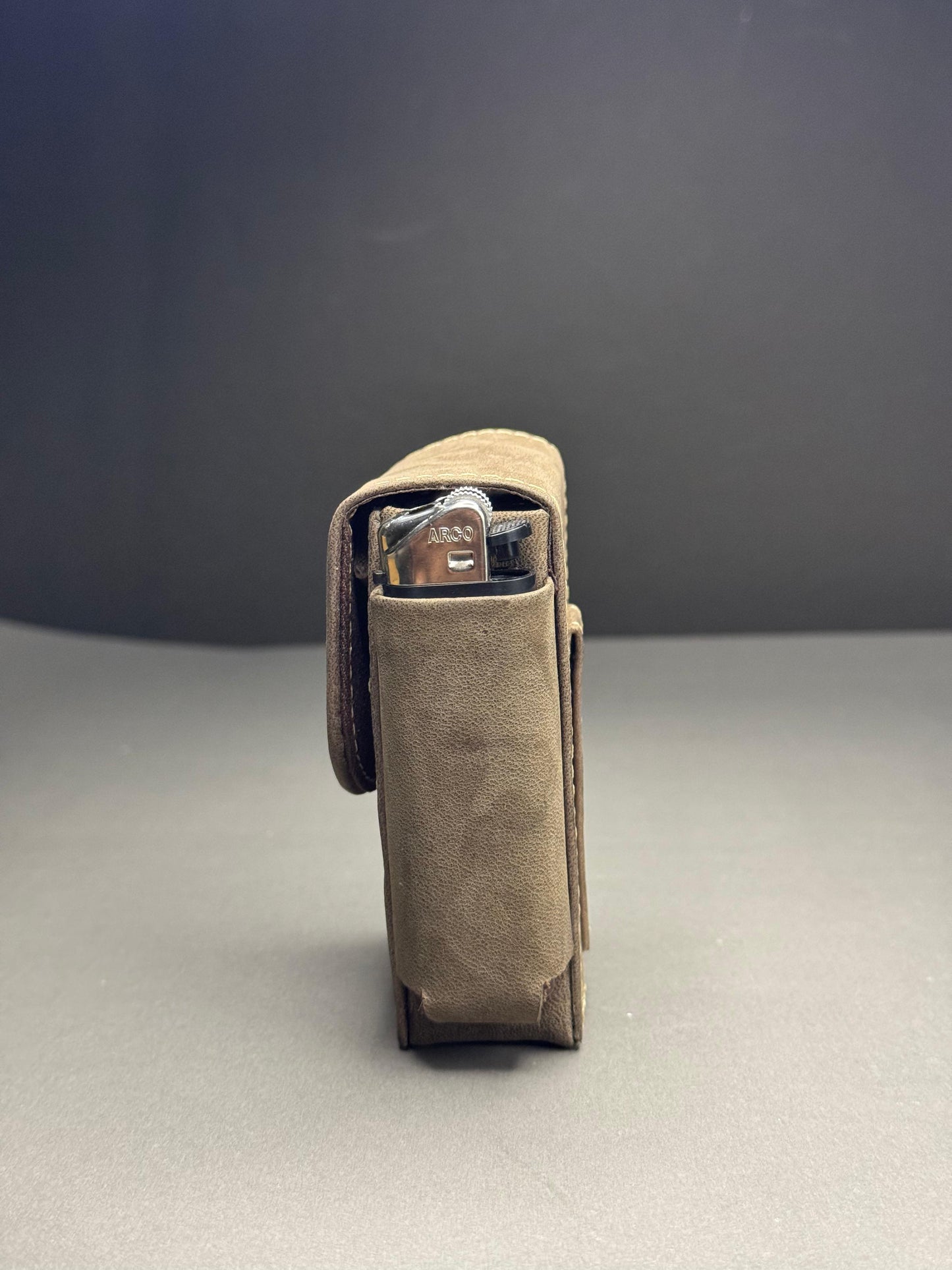 Peanut Brown Leather Cigarette Case