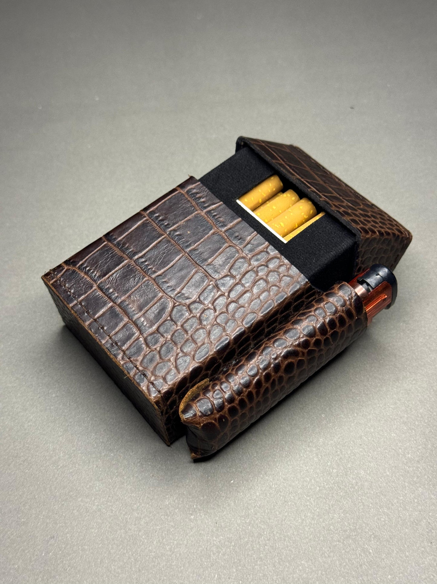 Crocodile texture Leather Cigarette Case