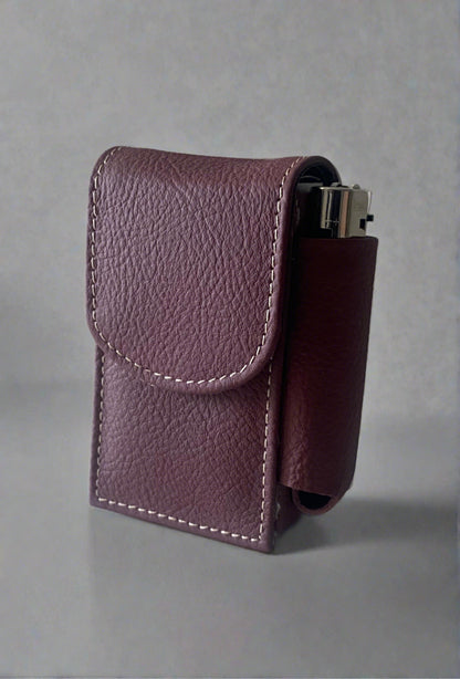 Maroon Leather Cigarette Case