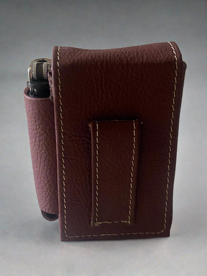 Maroon Leather Cigarette Case