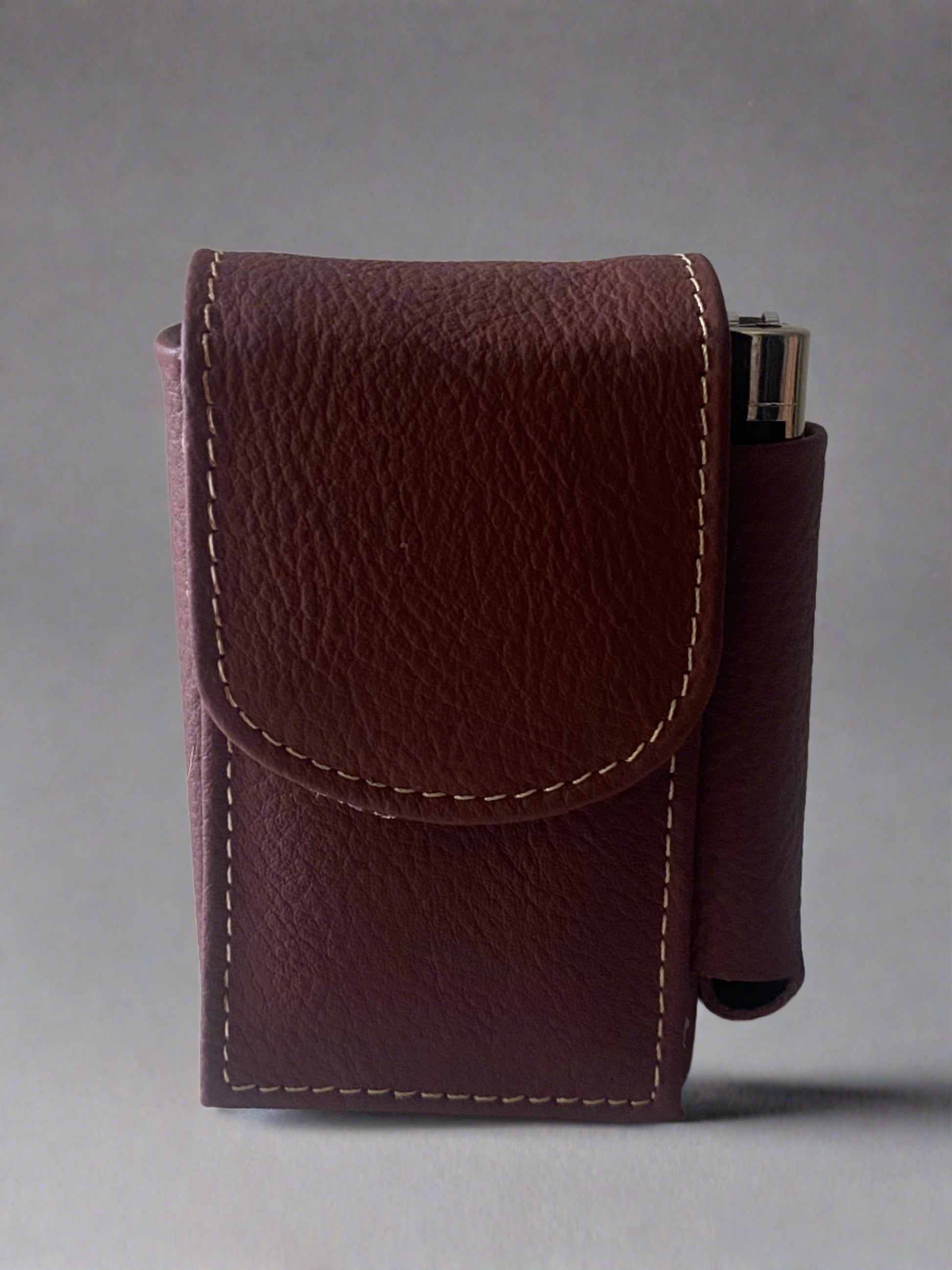 Maroon Leather Cigarette Case