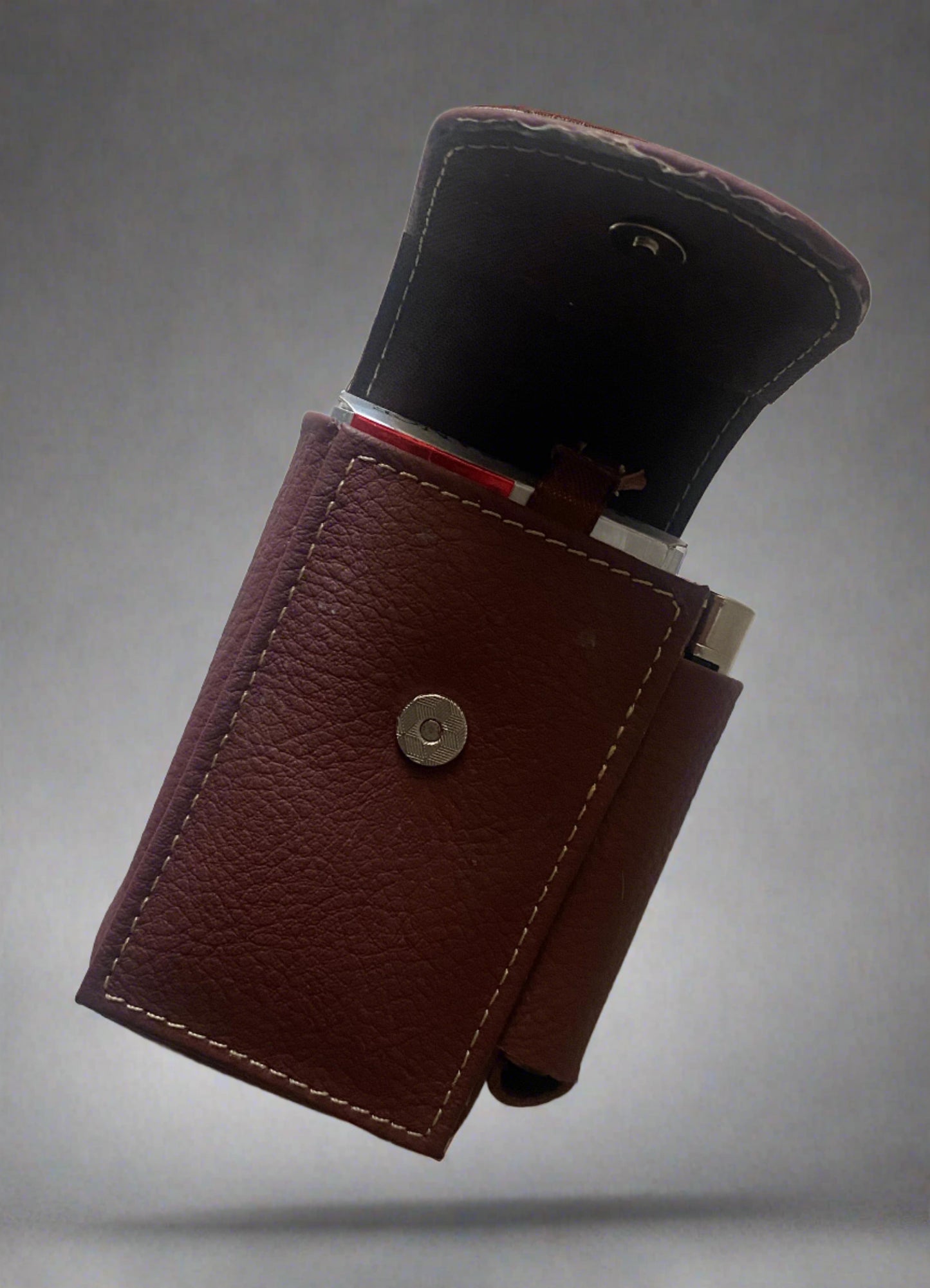 Maroon Leather Cigarette Case